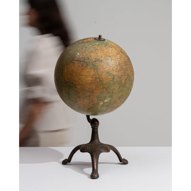 19th Century United States Brown Iron Globe For Sale - Image 12 of 15