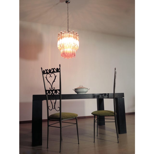 Murano Chandelier 107 Pink Triedri , 1990 For Sale - Image 17 of 18