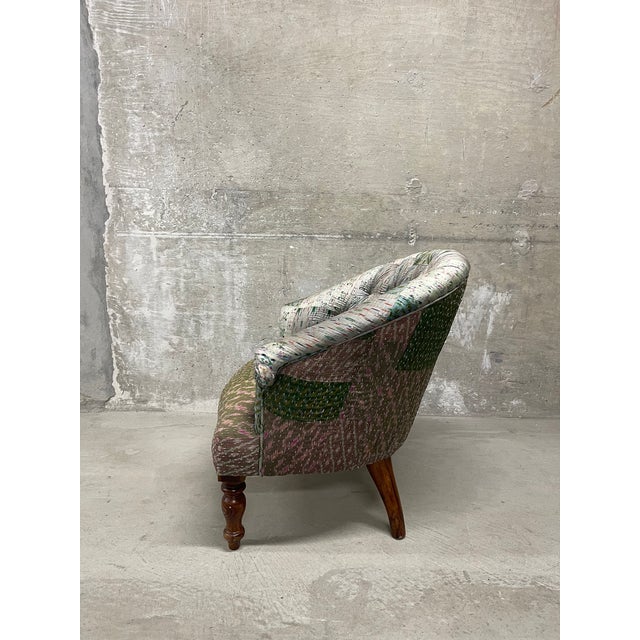 Traditional Tufted Tub Chair For Sale In Baltimore - Image 6 of 13