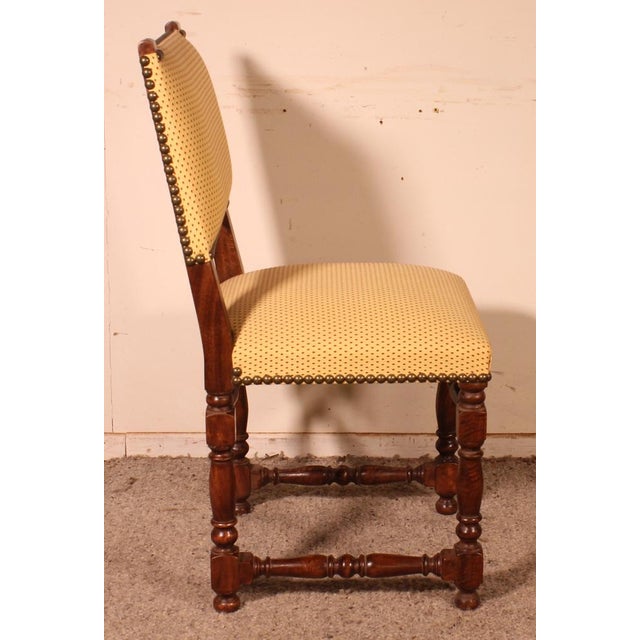 Brown Set of Louis XIII Chairs in Walnut For Sale - Image 8 of 13