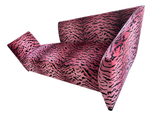 Right Side Island Sofa in Tiger Velvet by Donghia
