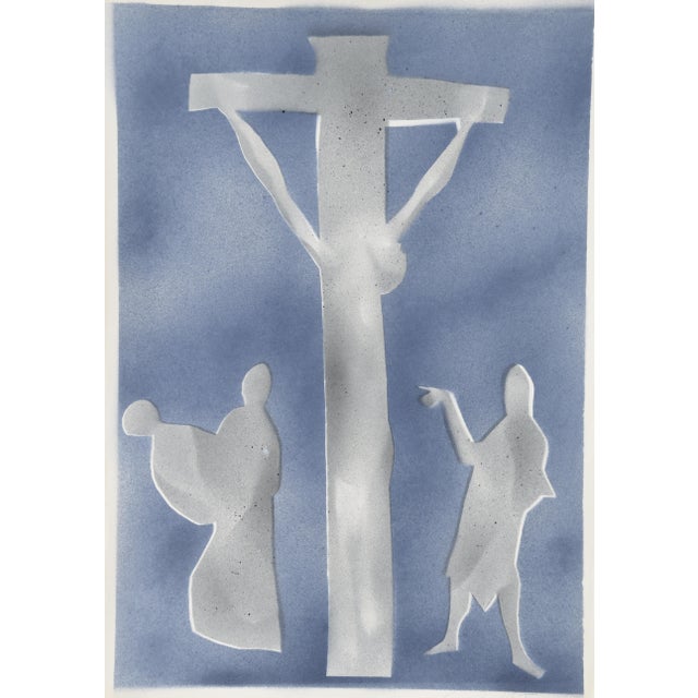Ernst Bräuer, Crucifixion in Blue, 1962, Signed, 1962, Lithograph For Sale - Image 11 of 11