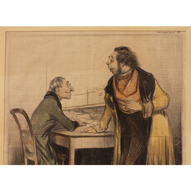 1836-38 Hand Colored Lithograph of "Caracaturana 82" by Honore Daumier For Sale - Image 4 of 6