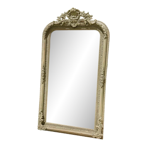 Elegant French Style Full-Length Floor Mirror in Bone Finish