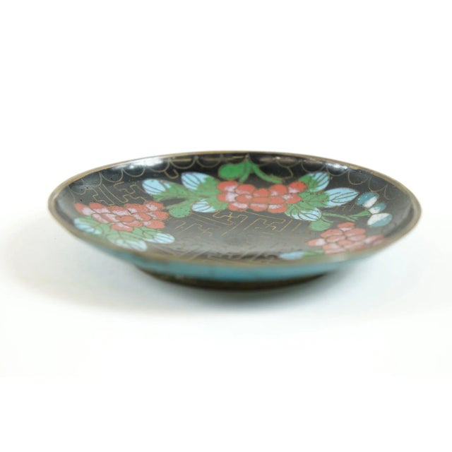Vintage Chinese Cloisonné Plate For Sale - Image 4 of 4