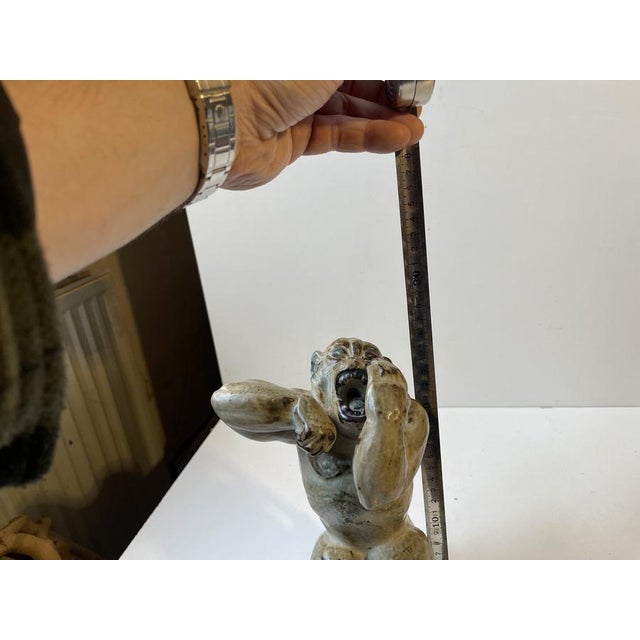 Roaring Monkey in Glazed Stoneware by Knud Kyhn for Royal Copenhagen, 1950s For Sale - Image 9 of 13