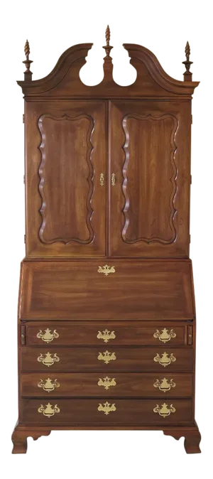 1990s Vintage Statton New England Blind Door Secretary Desk