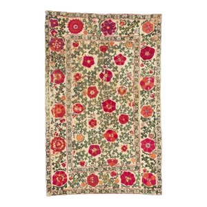 Late 19th Century Antique Uzbek Bukhara Suzani Tapestry, 04'09 X 07'04