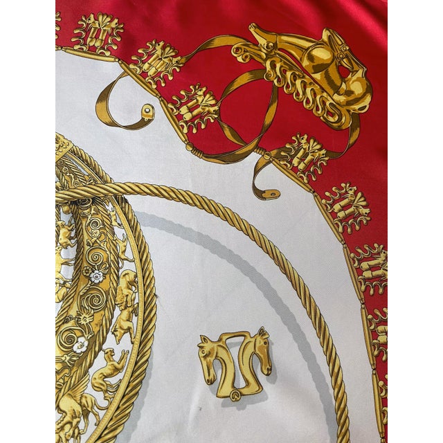 Hermès Les Cavaliers d'Or 1992 Silk Scarf Created in 1975 by Dimitri Rybaltchenko at the request of the Metropolitan...