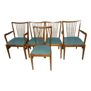 II/56 Spindle Chair Set of Armchairs and Dining Chairs from Musterring, 1956, Set of 5 For Sale