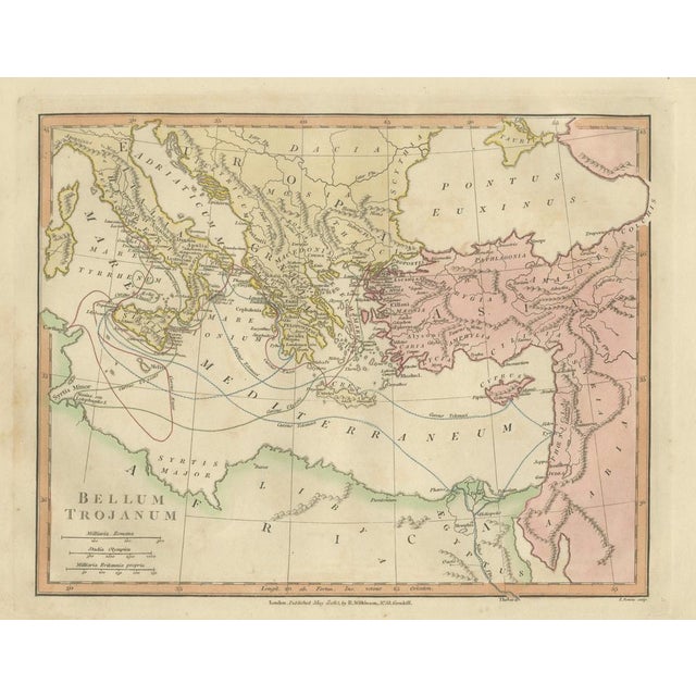 Antique Trojan War Map by Wilkinson, 1815 For Sale - Image 3 of 9