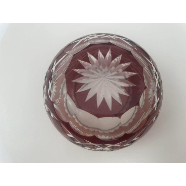 Late 20th Century Vintage Bohemian Crystal Votive Candle Holder in Prune Color For Sale - Image 5 of 9