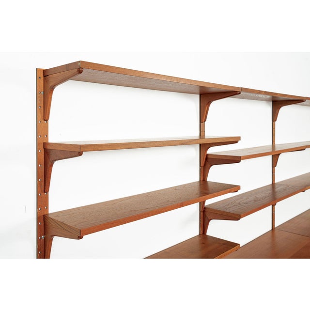 Wood Mid Century Danish Hg Teak Wood Modular Wall Unit Shelving & Bookcase For Sale - Image 7 of 13