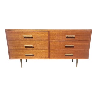 Find Mid-Century Modern 6 Drawer Low Chest Brass Legs For Sale