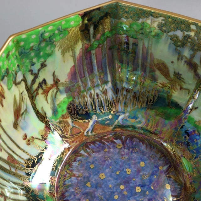 Ceramic Large Wedgwood Fairyland Lustre Octagonal Dana Bowl For Sale - Image 7 of 12