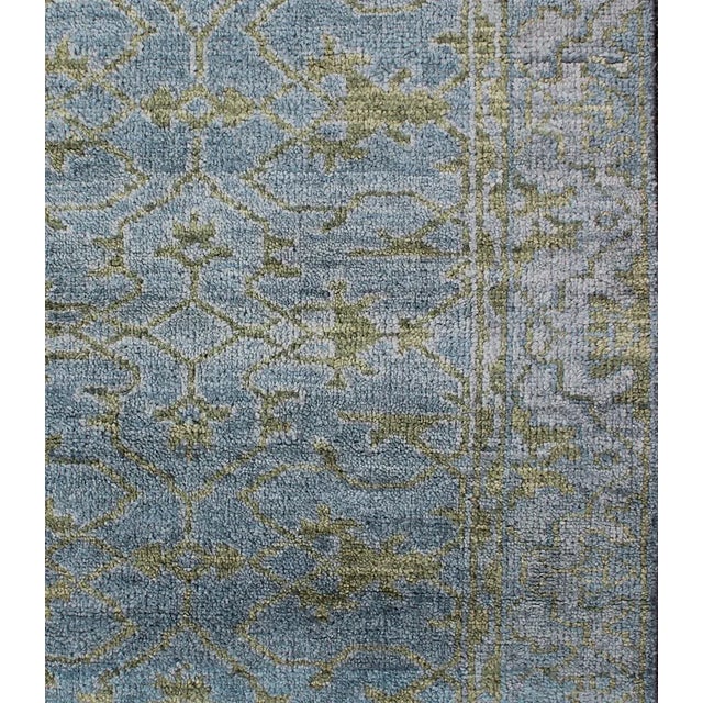 Traditional Modern Hand Knotted Oushak Rug- 4′ × 6′ For Sale - Image 3 of 5
