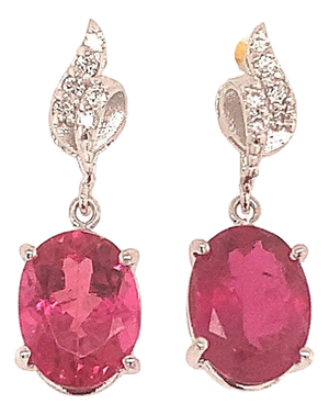 Natural Tourmaline Diamond Earrings 14k Gold 2.34 TCW Certified