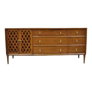 Mid 20th Century John Stuart Casalinda Vintage Mid Century Modern Walnut Credenza Triple Dresser