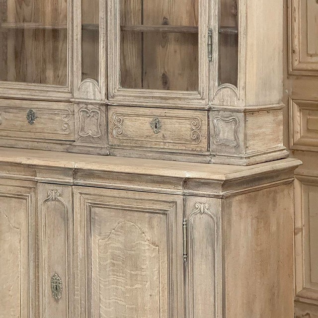 19th Century Liegoise Neoclassical Bookcase ~ Display Cabinet in Stripped Oak For Sale - Image 11 of 18