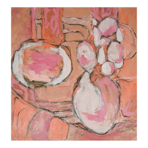 Contemporary Pink Abstract Still Life Painting