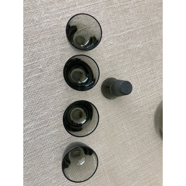 Mid-Century Modern Mid Century Modern Smoke Grey Glass Decanter & Shot Glasses by Richard Sussmuth For Sale - Image 3 of 6