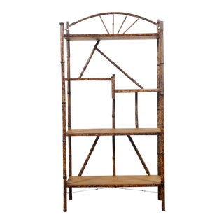 19th century Victorian 5-Tiered Bamboo Bookcase For Sale