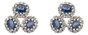 Vintage-Inspired Sapphire & Diamond Earrings- Solid Silver Fine Jewelry- A Pair