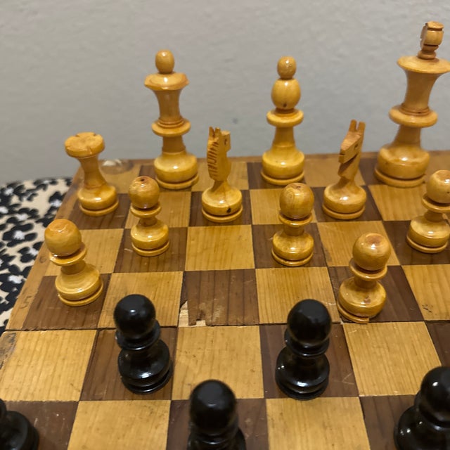 Vintage Chess Game Wooden 1960s For Sale In New Orleans - Image 6 of 10