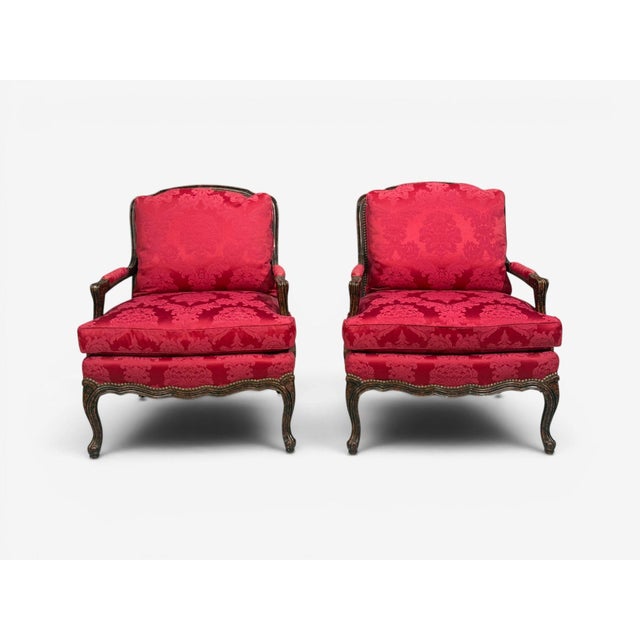 French Pair of Tortoise Shell Lounge Chairs/ Marquis by Theodore Alexander, Fauteuils For Sale - Image 3 of 15