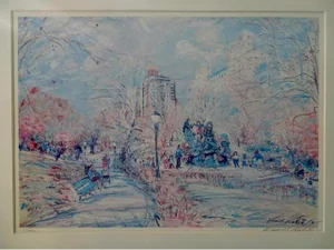 1976 Central Park Lithograph by Kamil Kubrik