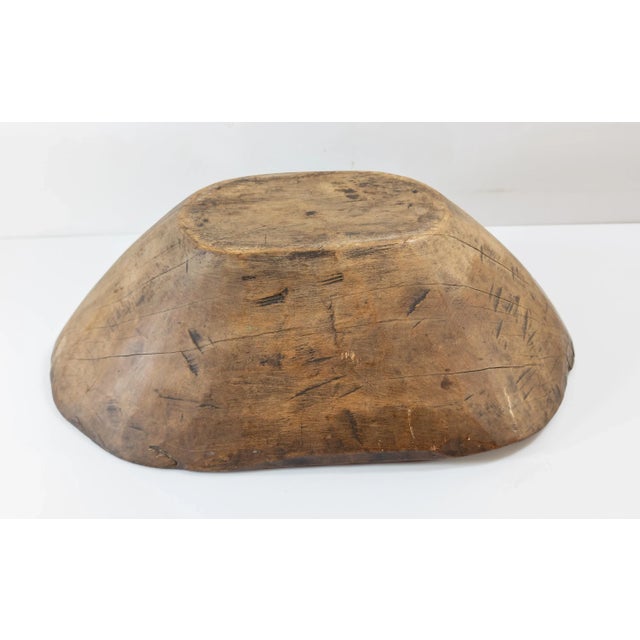 19th Century or Earlier Rustic Carved Primitive Farmhouse Trencher Dough Bowl For Sale - Image 12 of 12