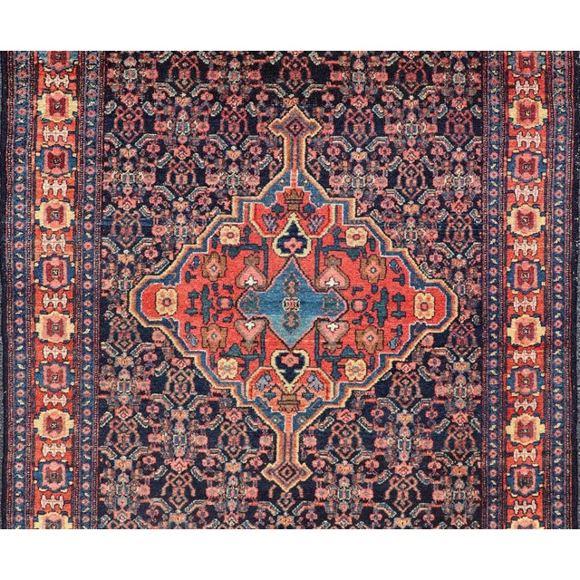 Antique Persian Senneh Rug with Unique Medallion and All-Over Design. Keivan Woven Arts/ rug AVI-1101, country of origin /...