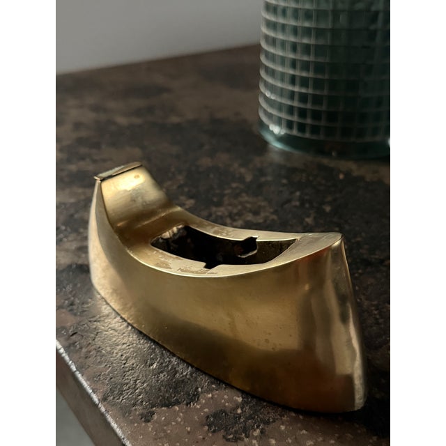 Cast Brass Tape Dispenser + Brass Clothespin Card Holder, Set of 2 For Sale - Image 13 of 17