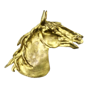Early French Equestrian Gilt Bronze Horse Catch-All