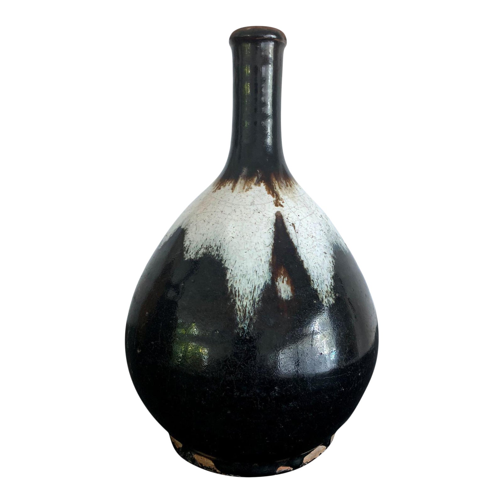 Japanese Ceramic Sake Bottle Chosen Karatsu Ware | Chairish