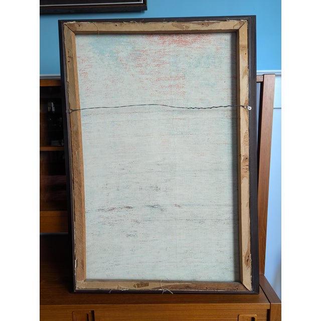 1967 Original Oil on Canvas Painting by Thai Modernist Sanong Sriboon Framed For Sale - Image 9 of 14