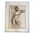 Vintage Ink Drawing Of A Nude Male Figure For Sale
