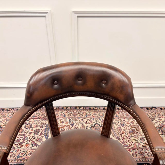 Animal Skin English Desk Chairs in Leather, Set of 2 For Sale - Image 7 of 10