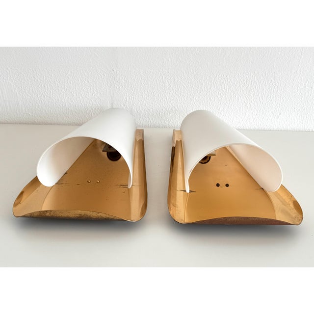 Art Deco Wall Sconces in Brass & Opaline from Vereinigte Werkstätten, 1950s, Set of 2 For Sale - Image 12 of 18