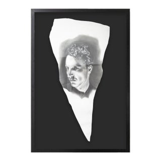 Daniel Samaniego Male Portrait II Graphite & Charcoal Drawing on Paper Framed For Sale