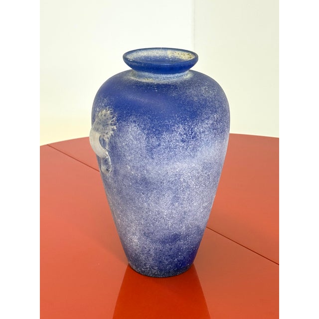 Vintage Murano Amphora Vase in Cobalt Blue, 1980s For Sale - Image 10 of 13