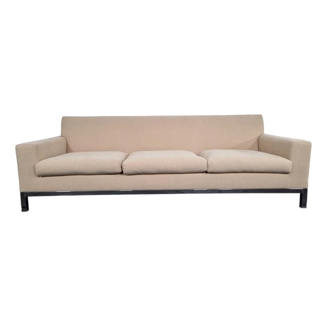 Elgar Grande Sofa in Cream Chenille from Minotti For Sale
