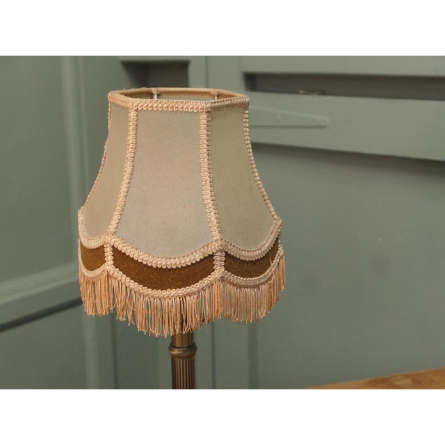 Metal Art Deco Brass Column Bedside Lamps, 1930, Set of 2 For Sale - Image 7 of 8