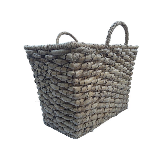1960s Vintage Boho Chic Woven Magazine Basket Chairish