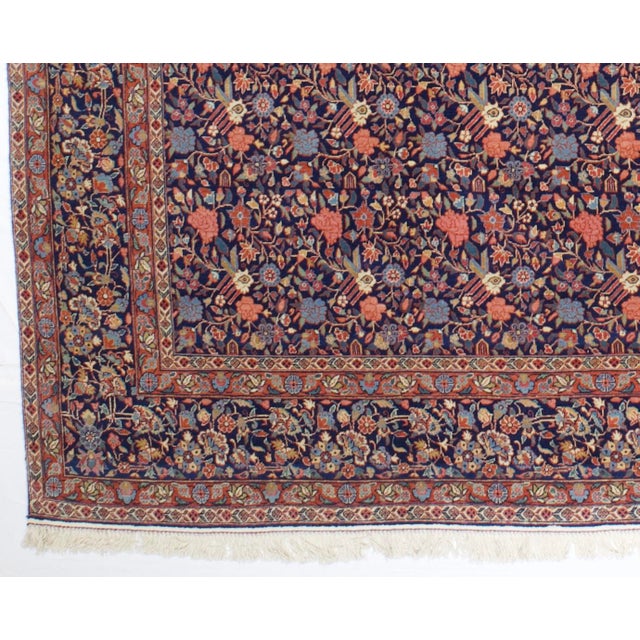 Late 19th Century Antique Persian Dabir Kashan Rug 8’7” X 11’4” For Sale - Image 5 of 5