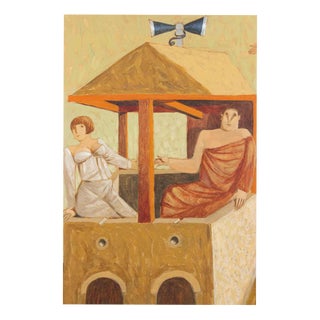 Alberto Gallerati, The Spouses, 1970s, Oil Painting on Canvas For Sale
