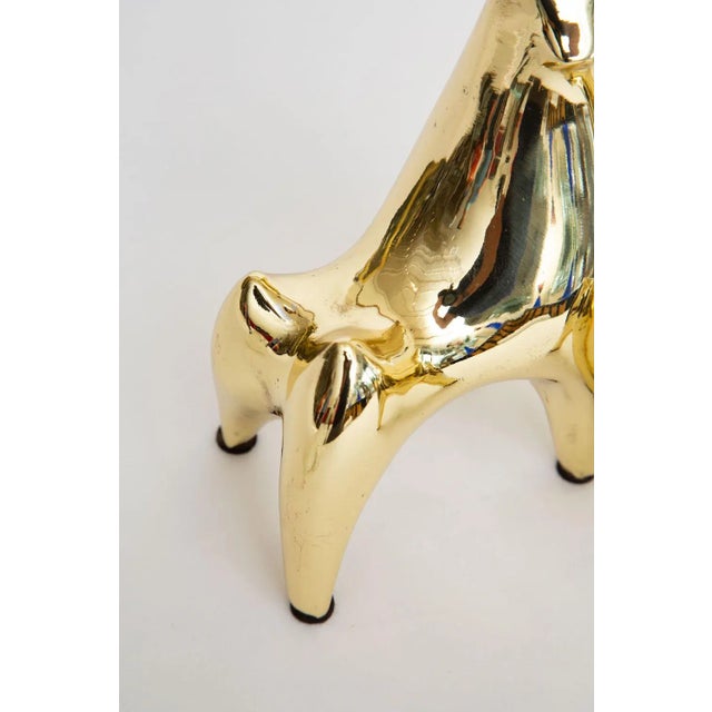 Brass Vintage Brass Bull Norman Bleckner Stickered Bookends Pair Of For Sale - Image 8 of 12