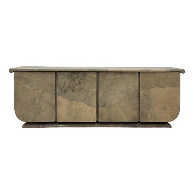 Vintage Lacquered Goatskin Sideboard Credenza For Sale