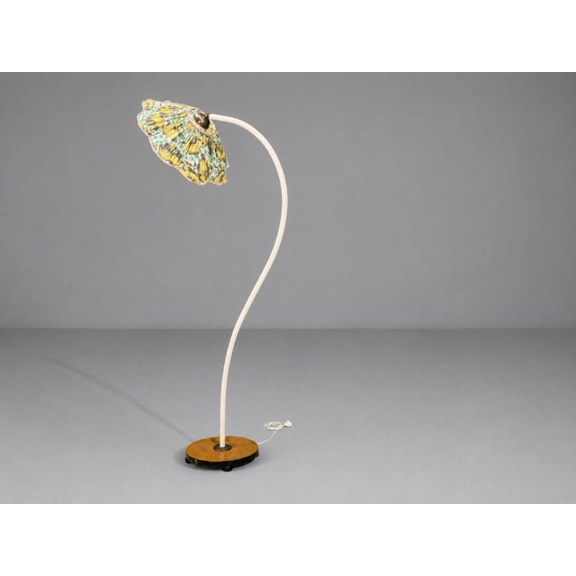 1930s Swedish Modern, Organic Floor Lamp, Cord, Wood For Sale - Image 4 of 10