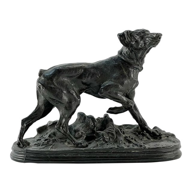 French 19th Century Labrador Cast Bronze Sculpture For Sale